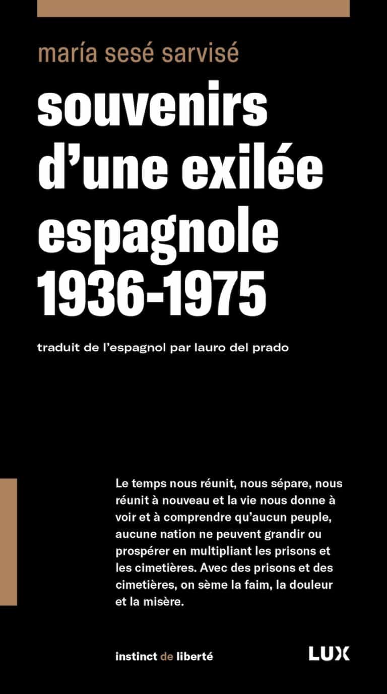 María Sesé Sarvisé, Souvenirs d’une exilée espagnole 1936-1975 - couverture du livre